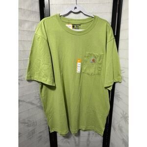 Carhartt K87-M Pocket T-Shirt Men's Large NWT Loose Fit Lime Green Workwear